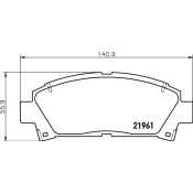 Колодки тормозные дисковые Nisshinbo передние, комплект на ось (4 шт), арт. NP1077 (PF-1267)