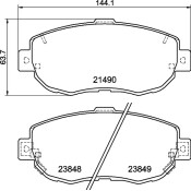Колодки тормозные дисковые Nisshinbo передние, комплект на ось (4 шт), арт. NP1073 (PF-1324)