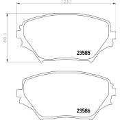 Колодки тормозные дисковые Nisshinbo передние, комплект на ось (4 шт), арт. NP1036 (PF-1447)
