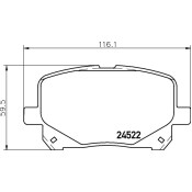 Колодки тормозные дисковые Nisshinbo передние, комплект на ось (4 шт), арт. NP1065 (PF-1448)