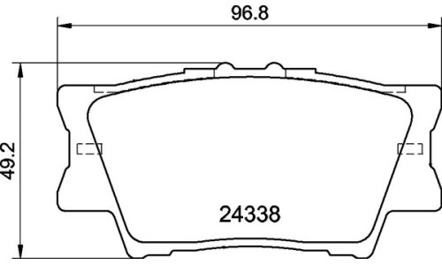 Колодки тормозные дисковые Nisshinbo задние, комплект на ось (4 шт), арт. NP1016 (PF-1522)