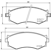 Колодки тормозные дисковые Nisshinbo передние, комплект на ось (4 шт), арт. NP2021 (PF-2176)