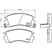 Колодки тормозные дисковые Nisshinbo передние, комплект на ось (4 шт), арт. NP2023 (PF-2225)