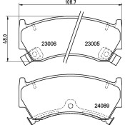 Колодки тормозные дисковые Nisshinbo передние, комплект на ось (4 шт), арт. NP2007 (PF-2356)