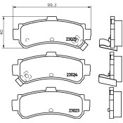 Колодки тормозные дисковые Nisshinbo задние, комплект на ось (4 шт), арт. NP2064 (PF-2357)