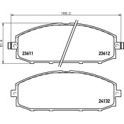 Колодки тормозные дисковые Nisshinbo передние, комплект на ось (4 шт), арт. NP2026 (PF-2413)
