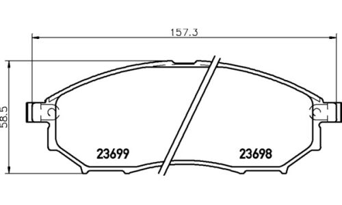 Колодки тормозные дисковые Nisshinbo передние, комплект на ось (4 шт), арт. NP2006 (PF-2444)