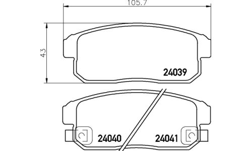 Колодки тормозные дисковые Nisshinbo задние, комплект на ось (4 шт), арт. NP9015 (PF-2467)