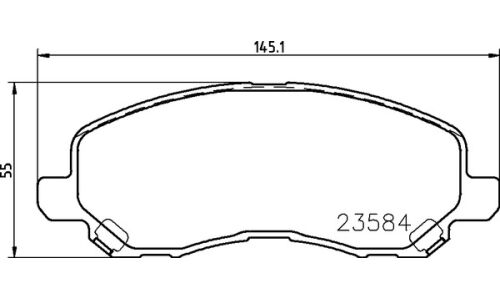 Колодки тормозные дисковые Nisshinbo передние, комплект на ось (4 шт), арт. NP3009 (PF-3548)