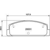 Колодки тормозные дисковые Nisshinbo задние, комплект на ось (4 шт), арт. NP5004 (PF-5203)
