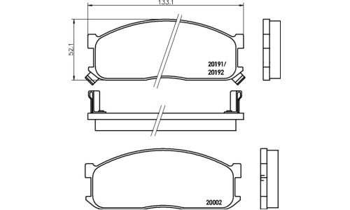 Колодки тормозные дисковые Nisshinbo передние, комплект на ось (4 шт), арт. NP5000 (PF-5211)