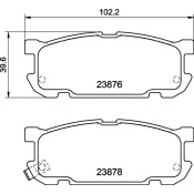 Колодки тормозные дисковые Nisshinbo задние, комплект на ось (4 шт), арт. NP5027 (PF-5487)