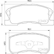 Колодки тормозные дисковые Nisshinbo передние, комплект на ось (4 шт), арт. NP1034 (PF-6427)