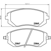 Колодки тормозные дисковые Nisshinbo передние, комплект на ось (4 шт), арт. NP7001 (PF-7460)