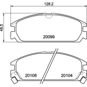 Колодки тормозные дисковые Nisshinbo передние, комплект на ось (4 шт), арт. NP8020 (PF-8127)