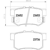 Колодки тормозные дисковые Nisshinbo задние, комплект на ось (4 шт), арт. NP8001 (PF-8255)