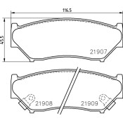 Колодки тормозные дисковые Nisshinbo передние, комплект на ось (4 шт), арт. NP9005 (PF-9301)