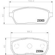 Колодки тормозные дисковые Nisshinbo передние, комплект на ось (4 шт), арт. NP9001 (PF-9408)