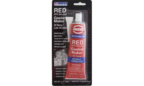 Герметик-прокладка ABRO Masters Red RTV Silicone Gasket Maker, силиконовый, термостойкий, красный, туба 85г, арт. 11-AB-CH-RE-S