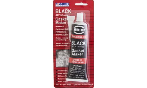 Герметик-прокладка ABRO Masters Black RTV Silicone Gasket Maker, силиконовый, черный, туба 85г, арт. 12-AB-CH-RE-S