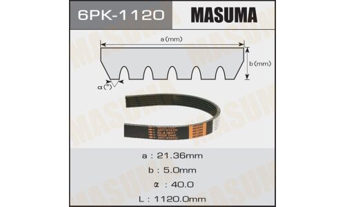 Ремень ручейковый MASUMA 6PK-1120