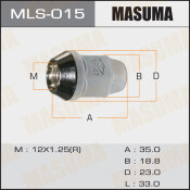 Гайка колесная Masuma MLS-015, закрытая, для Suzuki, M12x1.25(R), длина 35мм, коническая посадка, под ключ 19мм, 1 шт Гайка колесная Masuma MLS-015, закрытая, для Suzuki, M12x1.25(R), длина 35мм, коническая посадка, под ключ 19мм, 1 шт