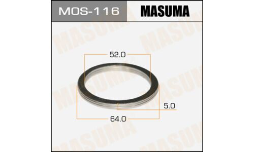 Кольцо уплотнительное выхлопной трубы Masuma, 52x64мм, комплект 2шт, арт. MOS-116