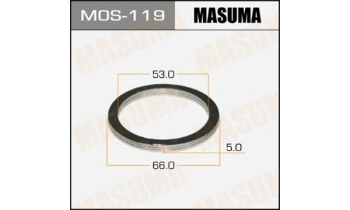 Кольцо уплотнительное выхлопной трубы Masuma, 53x66мм, комплект 2шт, арт. MOS-119