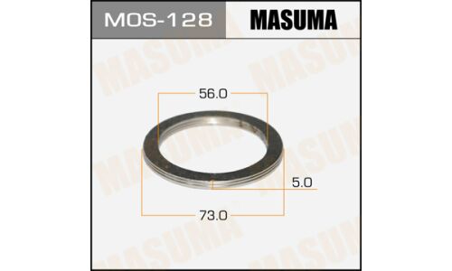 Кольцо уплотнительное выхлопной трубы Masuma, 56x73мм, комплект 2шт, арт. MOS-128