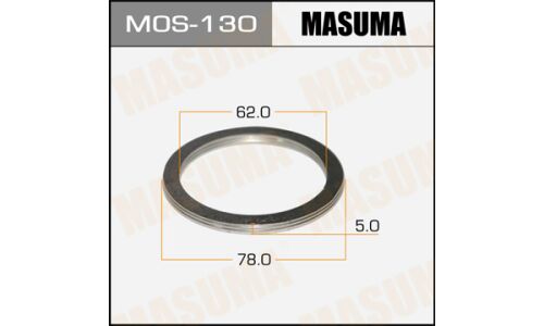 Кольцо уплотнительное выхлопной трубы Masuma, 62x78мм, комплект 2шт, арт. MOS-130