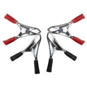 Зажимы (крокодилы) пусковых проводов, малые, 10А, красный/чёрный, 4шт Зажимы (крокодилы) пусковых проводов, малые, 10А, красный/чёрный, 4шт