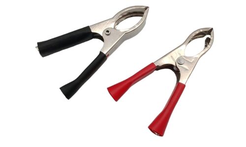 Зажимы (крокодилы) пусковых проводов, средние, 30А, красный/чёрный, 2шт