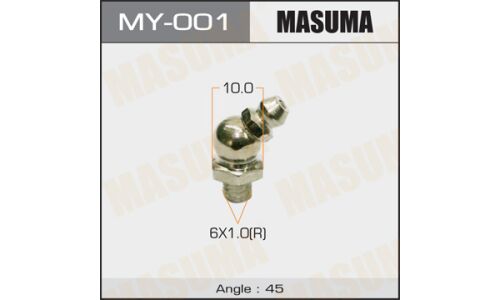 Тавотница Masuma, M6x1(R), угол 45°, упаковка 2 шт, арт. MY-001