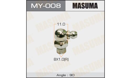 Тавотница Masuma, M8x1(R), угол 90°, упаковка 2 шт, арт. MY-008