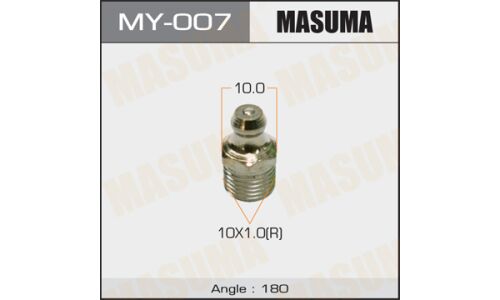 Тавотница Masuma, M10x1(R), угол 180°, упаковка 2 шт, арт. MY-007