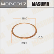 Кольцо уплотнительное топливной форсунки Masuma, медня, 0636-13-651, 18х20.5х0.3мм, для Mazda, с двигателями FE / R2 / KF / RF / HA / SL, 5 шт, арт. MDP-0017