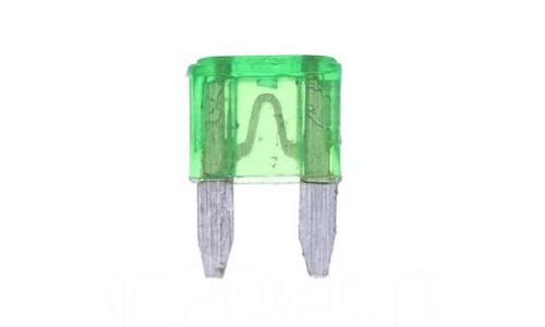 Предохранитель автомобильный, флажковый, мини (MINI S1035-1/FN), зелёный, 30А, комплект 5 шт