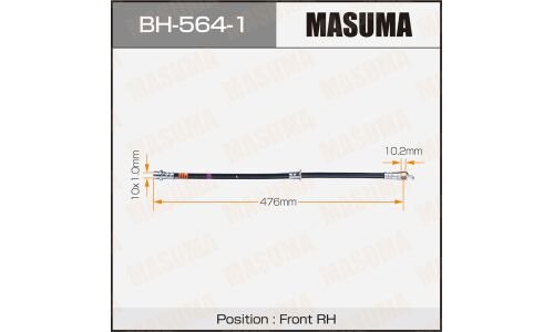 Шланг тормозной Masuma для Toyota Camry, Lexus ES350, передний, правый, арт. bh-564-1