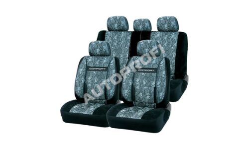 Чехлы Autoprofi Comfort Cyclone для передних и задних сидений, жаккард, черный цвет, 11 предметов