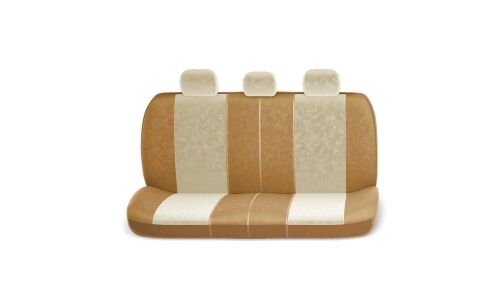 Чехлы AUTOPROFI COMFORT для передних и задних сидений, велюр, черный/бежевый цвет, 11 предметов