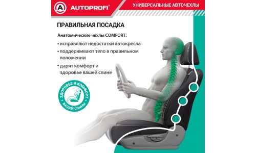 Чехлы Autoprofi Comfort, для передних и задних сидений, велюр, серый цвет, пропорции 40:60, 60:40, 11 предметов, арт. COM-1105 D.GY/L.GY