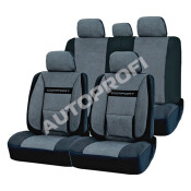 Чехлы AUTOPROFI COMFORT для передних и задних сидений, велюр, черный/серый цвет, 11 предметов Чехлы AUTOPROFI COMFORT для передних и задних сидений, велюр, черный/серый цвет, 11 предметов