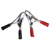 Зажимы (крокодилы) пусковых проводов, малые, 10А, красный/чёрный, 2шт Зажимы (крокодилы) пусковых проводов, малые, 10А, красный/чёрный, 2шт