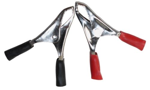 Зажимы (крокодилы) пусковых проводов, малые, 10А, красный/чёрный, 2шт