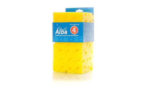 Губка Kolibriya Alba-4, для мытья автомобиля, поролон, 215х120х110мм, жёлтая, арт. AL-0004