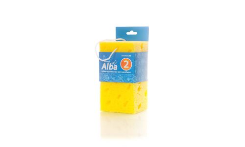 Губка Kolibriya Alba-2, для мытья автомобиля, поролон, 165х95х80мм, жёлтая, арт. AL-0010