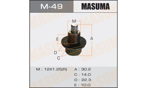 Болт маслосливной с магнитом Masuma Toyota 12х1.25mm 1ZZ,1NZ,2NZ,2AZ,1MZ,3S,1HD