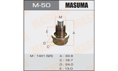 Болт маслосливной с магнитом Masuma Mazda 14х1.5mm GDEA,BG3P,BHALP,BG5PE,NASC