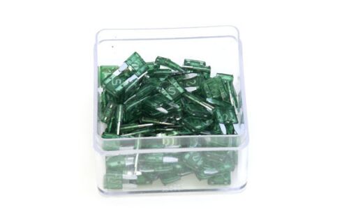 Предохранитель автомобильный, флажковый, мини (MINI S1035-1/FN), зелёный, 30А, комплект 100 шт