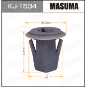 Клипса крепежная Masuma KJ-1534 (OEM 01281-00821)
